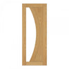 Top Mounted Black Sliding Track & Door - Ravello Oak Door - Clear Glass - Prefinished