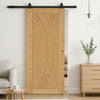 Top Mounted Black Sliding Track & Door - Ravello Oak Door - Prefinished
