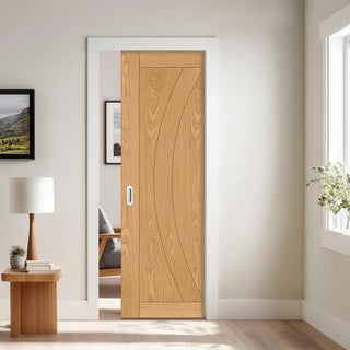 Image: Ravello Oak Single Evokit Pocket Door - Prefinished