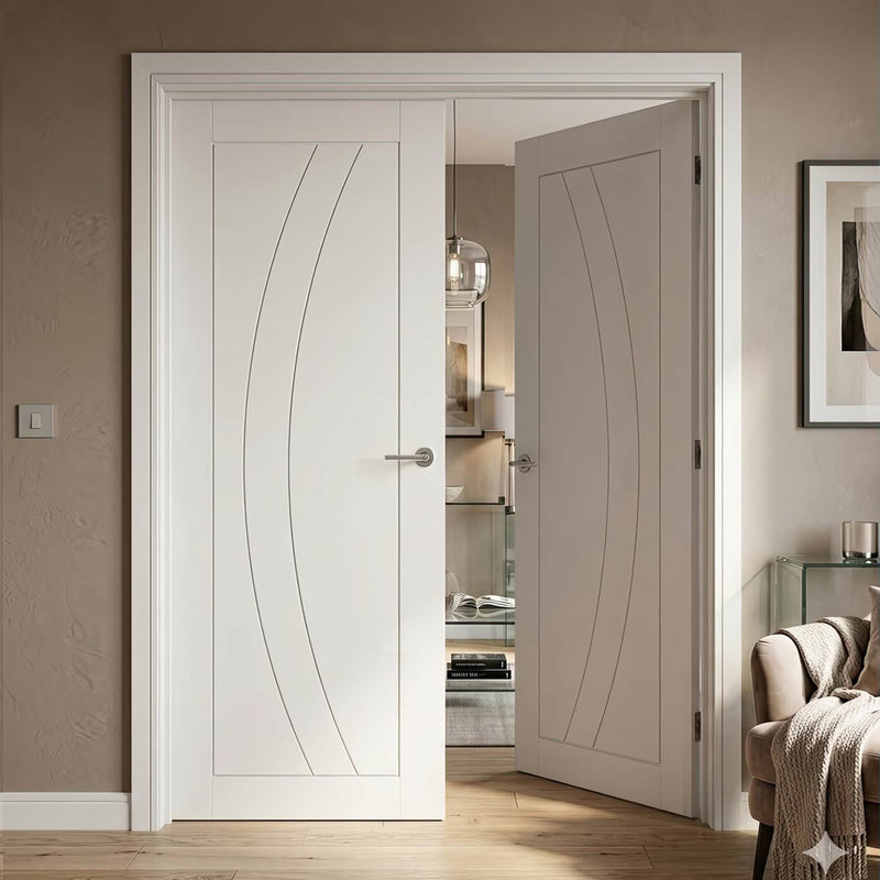 Ravello White Primed Flush Internal Door Pair