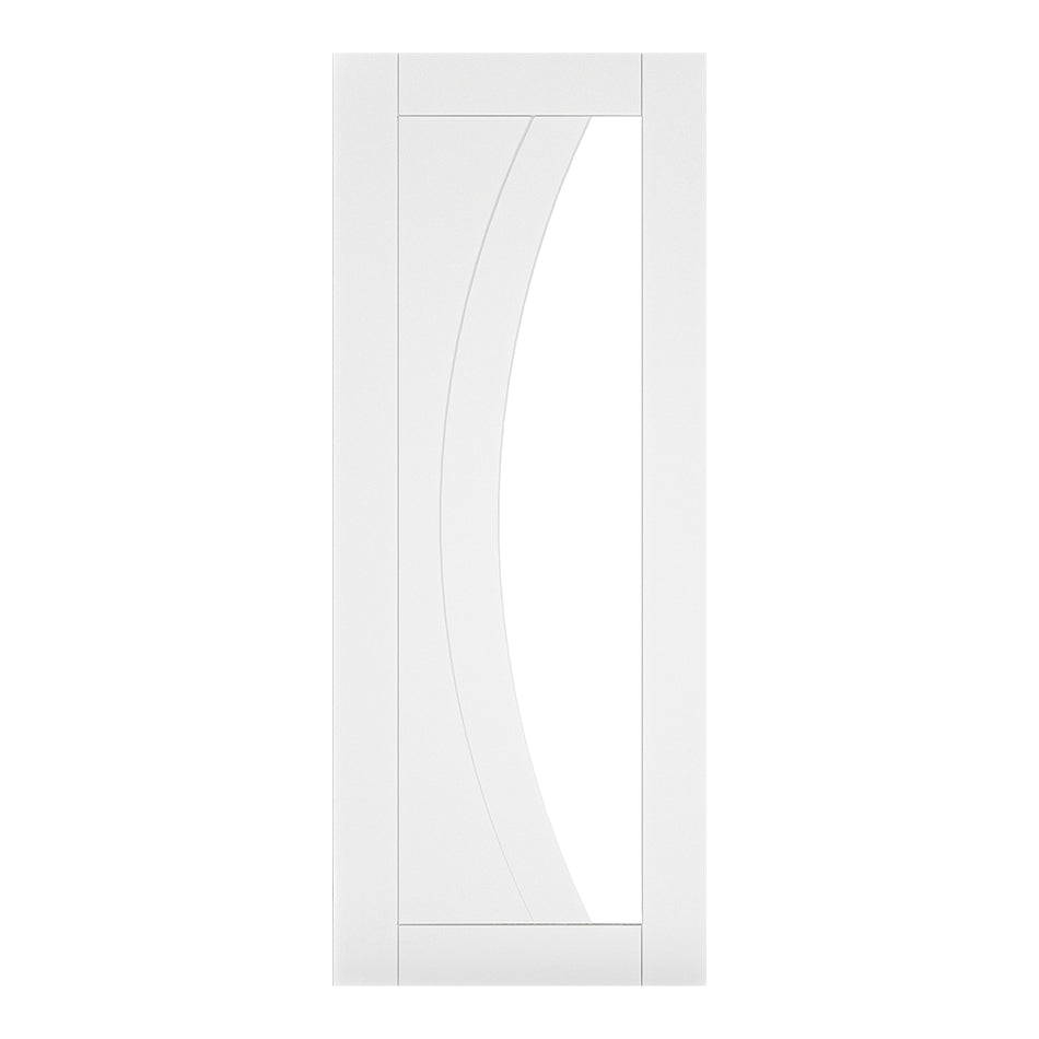 EasiKit Internal Door and Frame Kit - Ravello White Primed Internal Door - Clear Glass