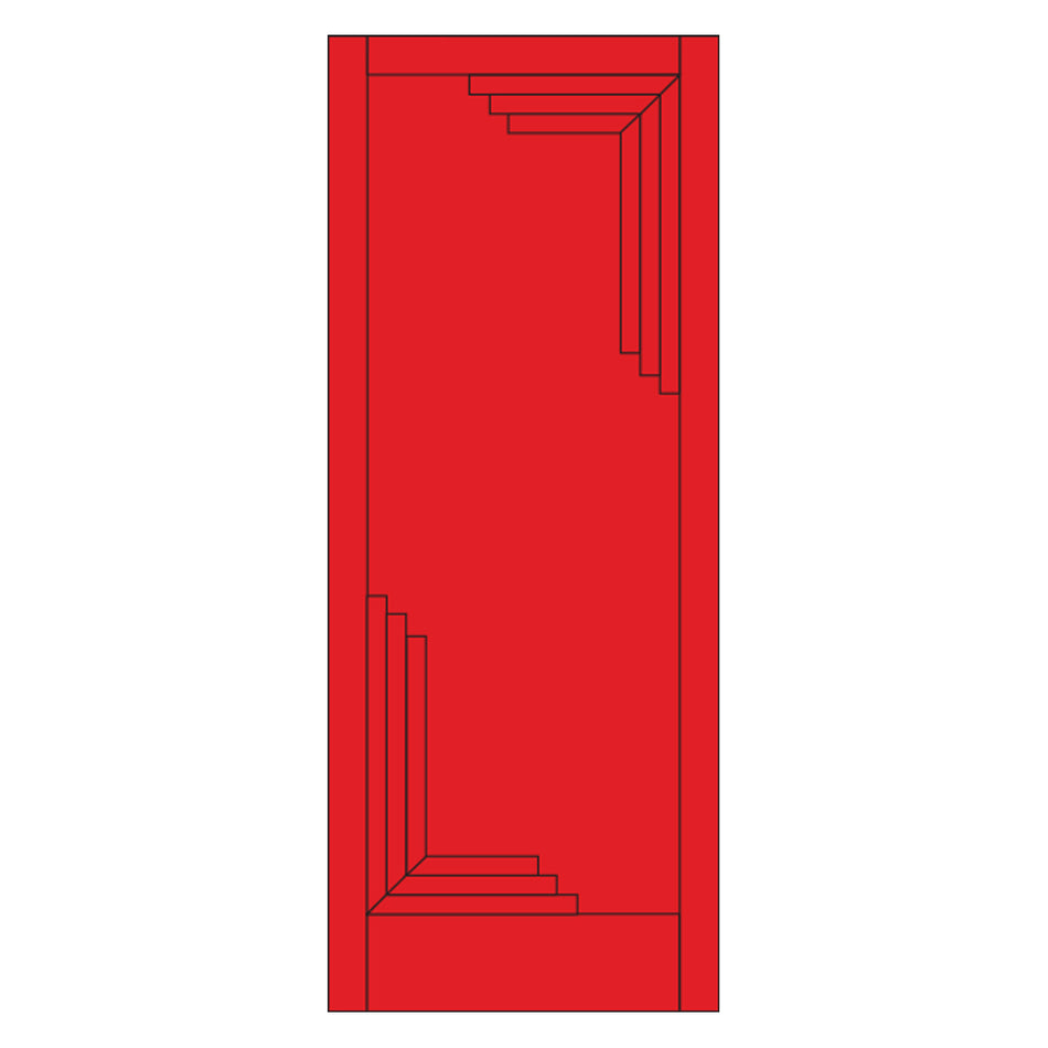 Urban Deco® Solid Wood Internal Door UK Made - Pillar Box Red Premium Primed - Bespoke Sizes
