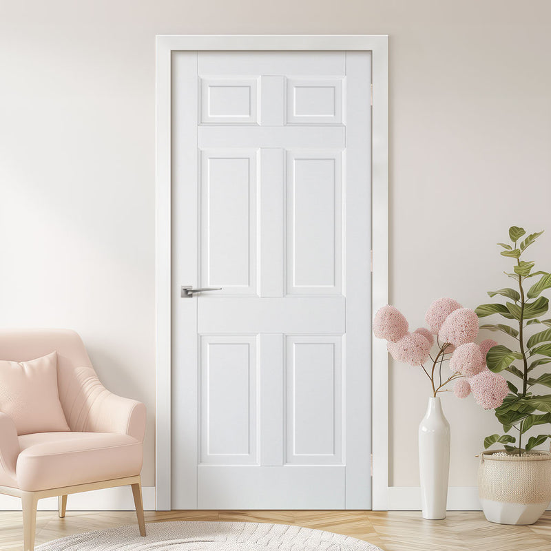Regency White Primed 6 Panel Internal Door