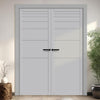 Revella Panel Solid Wood Internal Door Pair UK Made DD0111P - Mist Grey Premium Primed - Urban Lite® Bespoke Sizes