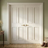 Rochester White Primed Internal Door Pair - Raised Mouldings