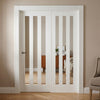 Room Divider - Utah 3 Pane Clear Glass White Primed Door with Single Side