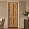 Rustic Oak Shaker 4 Panel Single Evokit Pocket Door - Prefinished