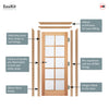 EasiKit Internal Door and Frame Kit - SA 10 Pane Oak Internal Doors - Clear Glass