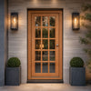 SA77 External Hardwood Front Door and Frame Set with Fittings - Clear Glass