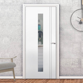 Image: Sierra Blanco Internal Door - Long Clear Glass - White Painted