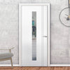 Sierra Blanco Internal Door - Long Clear Glass - White Painted
