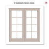 Made to Measure External St Andrew Heritage French Doors - 57mm Thick, Six Colour Options - Double Glazing