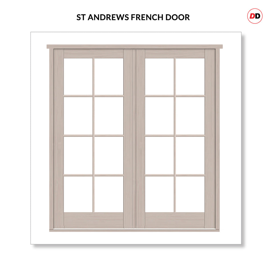 Made to Measure External St Andrew Heritage French Doors - 57mm Thick, Six Colour Options - Double Glazing