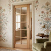 SA 10 Pane Oak Single Evokit Pocket Door - Clear Glass - Unfinished