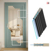 Urban Deco® Solid Wood Internal Door UK Made - Clear Glass - Sage Sky Premium Primed - Bespoke Sizes