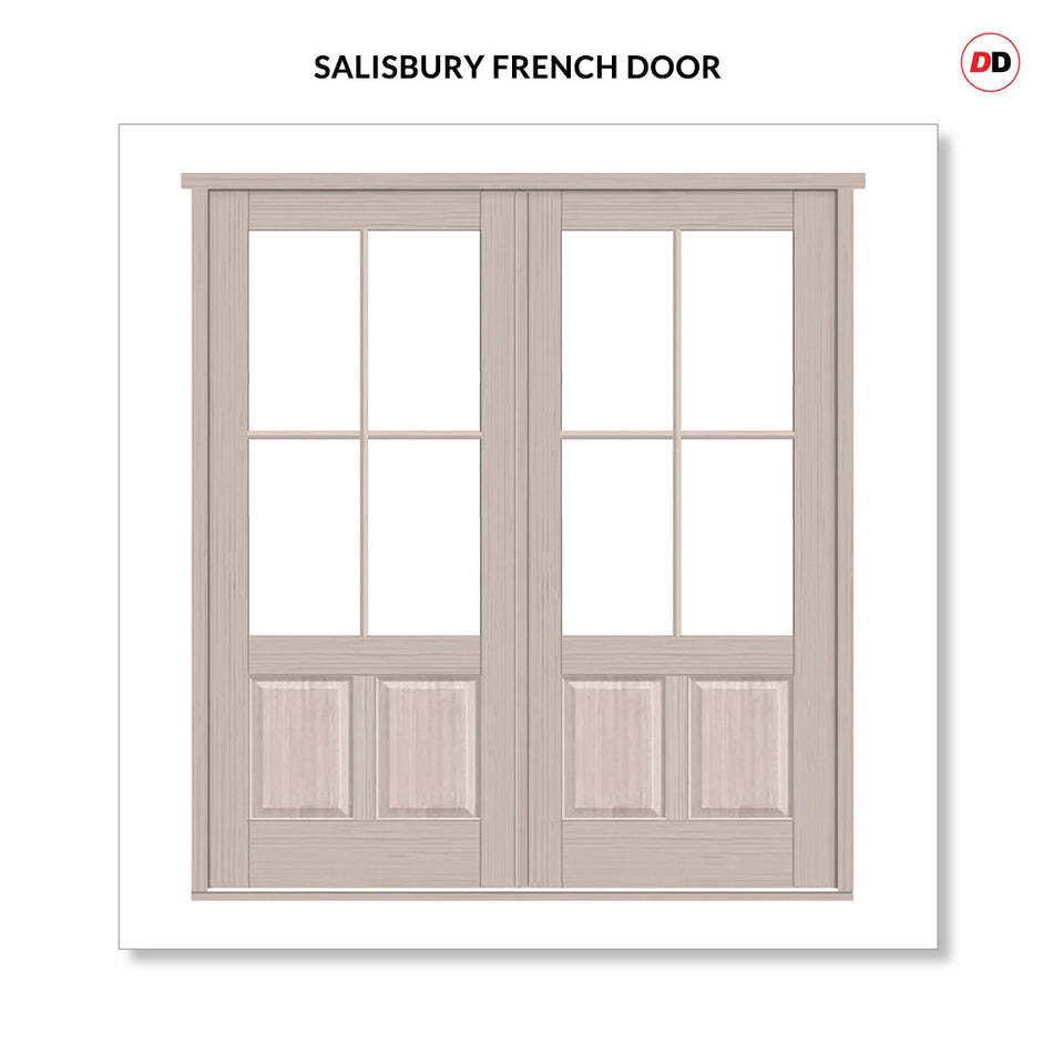 Made to Measure External Salisbury Traditional French Doors - 57mm Thick, Six Colour Options - Double Glazing