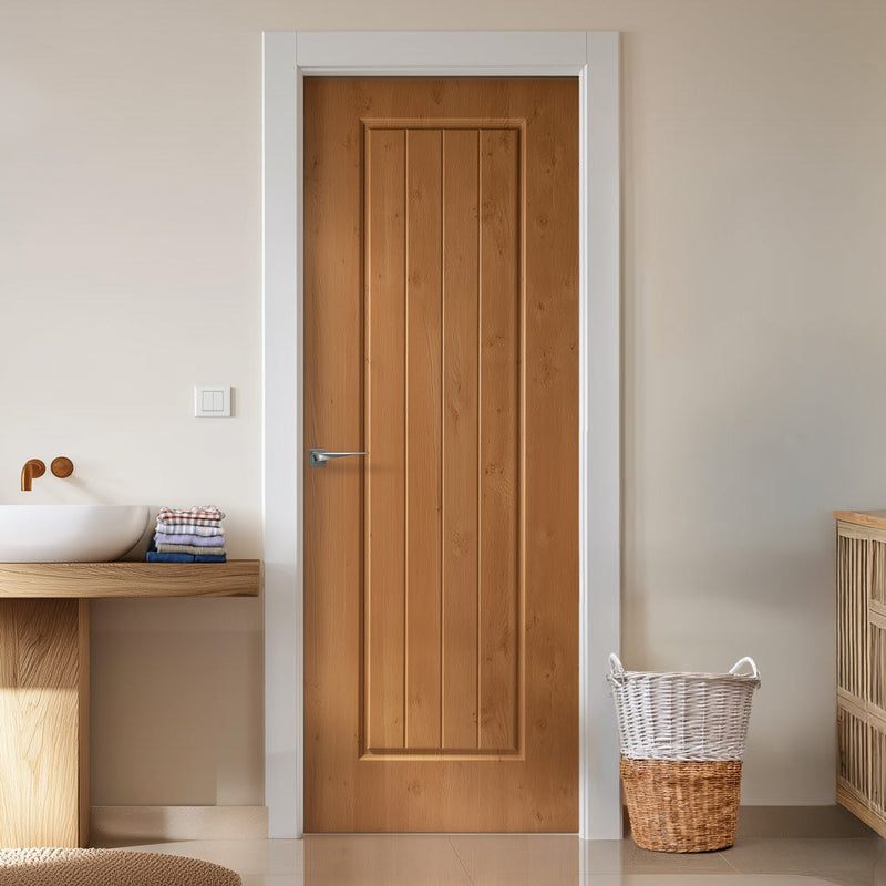 Samantha Irish Oak Grained Internal PVC Door - Suitable for Bathrooms