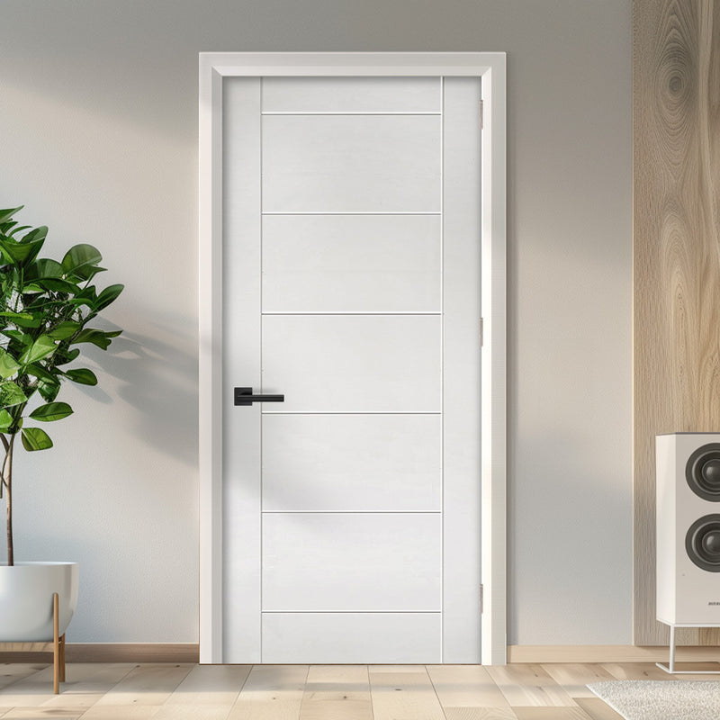 EasiKit Internal Door and Frame Kit - All Fittings Included - Seville White Primed Flush Internal Door
