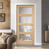 Shaker 4 Pane Oak Internal Door - Clear Glass - Unfinished
