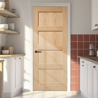 Image: Shaker 4 Panel Oak Internal Door - Prefinished