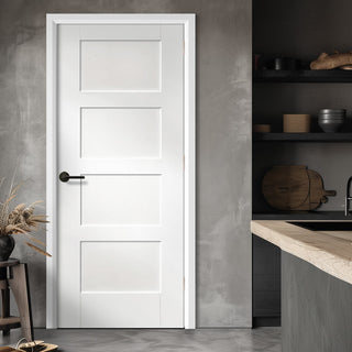 Image: EasiKit Internal Door and Frame Kit - Shaker 4P Internal Door - White Primed