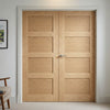 Coventry Shaker Style Oak Internal Door Pair - Unfinished