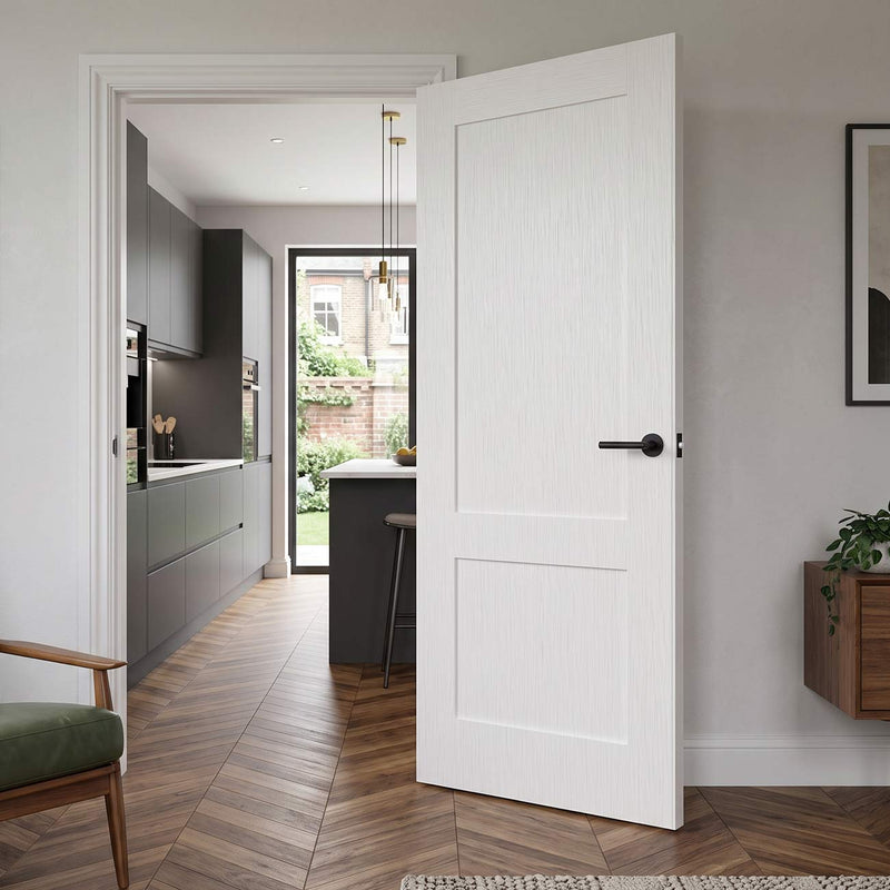 Shaker 2 Panel Lightly Grained Internal PVC Door