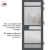 Sheffield 5 Pane Solid Wood Internal Door Pair UK Made DD6312 - Clear Reeded Glass - Eco-Urban® Stormy Grey Premium Primed