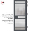 Sheffield 5 Pane Solid Wood Internal Door UK Made DD6312 - Clear Reeded Glass - Eco-Urban® Stormy Grey Premium Primed