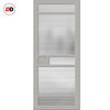 Sheffield 5 Pane Solid Wood Internal Door UK Made DD6312 - Clear Reeded Glass - Eco-Urban® Mist Grey Premium Primed