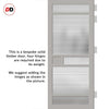 Sheffield 5 Pane Solid Wood Internal Door UK Made DD6312 - Clear Reeded Glass - Eco-Urban® Mist Grey Premium Primed