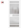 Sheffield 5 Pane Solid Wood Internal Door UK Made DD6312 - Clear Reeded Glass - Eco-Urban® Cloud White Premium Primed