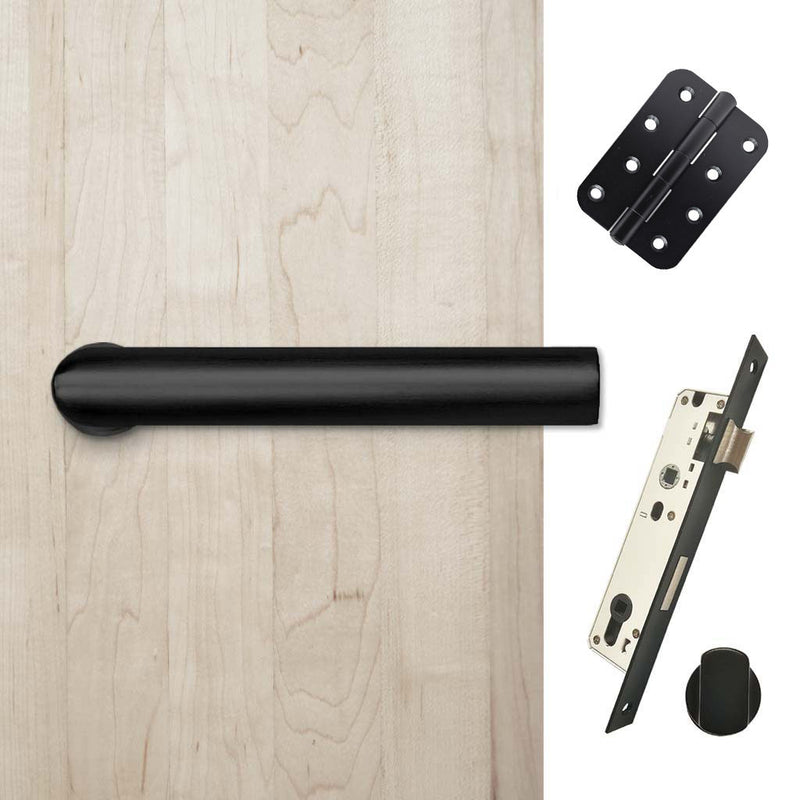 Shelton Bathroom Handle Pack - 4 Radius Cornered Hinges - Matt Black