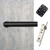 Shelton Door Lever Handle Pack - 4 Radius Cornered Hinges - Matt Black