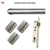 Shelton Bathroom Handle Pack - 3 Radius Cornered Hinges - Satin Stainless Steel