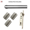 Shelton Door Lever Handle Pack - 3 Radius Cornered - Satin Stainless Steel