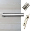Shelton Door Lever Handle Pack - 4 Radius Cornered Hinges - Satin Stainless Steel