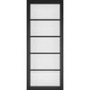 Shoreditch Black Internal Door Pair - Prefinished - Clear Glass - Urban Collection