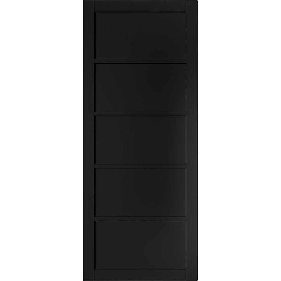 Sliding Top Mounted Black Folding Track & Double Door - Shoreditch Black Door - Prefinished - Urban Collection