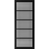 SpaceEasi Top Mounted Black Folding Track & Double Door - Shoreditch Black Door - Prefinished - Tinted Glass - Urban Collection