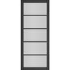 Top Mounted Sliding Track & Door - Shoreditch Black Door - Prefinished - Clear Glass - Urban Collection
