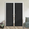 Shoreditch Black Double Evokit Pocket Doors - Prefinished - Urban Collection