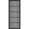 Top Mounted Sliding Track & Shoreditch Black Double Door - Prefinished - Tinted Glass - Urban Collection