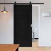 Top Mounted Sliding Track & Door - Shoreditch Black Door - Prefinished - Urban Collection