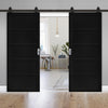 Top Mounted Sliding Track & Shoreditch Black Double Door - Prefinished - Urban Collection