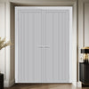 Simona Panel Solid Wood Internal Door Pair UK Made DD0105P - Mist Grey Premium Primed - Urban Lite® Bespoke Sizes