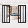 Double Sliding Door & Premium Wall Track - Eco-Urban® Sintra 4 Pane Doors DD6428G Clear Glass - 6 Colour Options