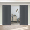 Double Sliding Door & Premium Wall Track - Eco-Urban® Skye 4 Panel Doors DD6435 - 6 Colour Options