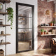 Soho 4 Pane Black Painted Internal Door - Clear Glass - Prefinished