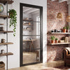 Soho 4 Pane Black Painted Internal Door - Clear Glass - Prefinished